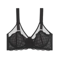 Sexy schwarzer Spitzen-BH mit atmungsaktivem Mesh und Memory-Bügel für Halt - Schwarz / 36/80C