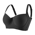 Seamless black push-up bra with memory underwire and wide side wings for support - 36/80C / Black
