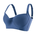 Blue plus size smooth underwire bra featuring wide adjustable straps and side coverage - 36/80C / Blue