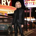 Dettaglio del gilet trapuntato nero con cuciture a V e design sottile in vita - L / Nero