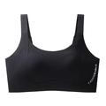 Soutien-gorge sport noir sans couture avec imprimé latéral et larges bretelles - Noir Tempérament
