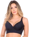 Seamless black push-up bra with wide side support wings and adjustable straps - 44/100 / Tops / Black Style E