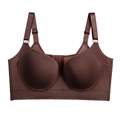 Seamless coffee brown push-up bra with memory underwire and wide support straps - 50/115B / Tops / Red Brown