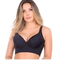 Nahtloser schwarzer Longline-BH mit breitem Unterbrustband für Halt und Formung - 44/100 / Oberteile / Schwarz G