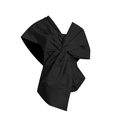 Women's asymmetric black top featuring a large three-dimensional decorative bow - S / Black