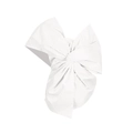 Elegant solid white asymmetric top featuring a large structural bow decoration - S / White