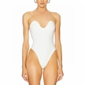 Dettaglio body bianco con scollo a cuore e inserto in rete trasparente sul davanti - L / Bianco