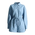 Hellblaues zweiteiliges Set mit langärmeligem Hemd und Shorts mit Kordelzug - S / Blau