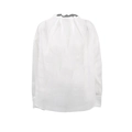 Elegante weiße Langarm-Chiffonbluse mit Rüschenkragen und hohem Halsausschnitt - Einheitsgröße / Weiß