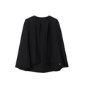 Klassischer schwarzer ärmelloser Woll-Cape-Mantel für Damen in elegantem, einfarbigem Design - 75x105cm / Schwarz