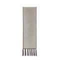 Elegant solid color coffee scarf with fringe and double-sided velvet texture for women - 190x30+20cm / Coffee