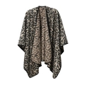 Klassischer Leopardenmuster-Schal in Braun und Schwarz mit gestricktem Design - Leopard Kaffee