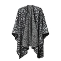 Damen Strickschal mit schwarz-weißem Leopardenmuster und elegantem Crossover-Design - Leopardenmuster Schwarz