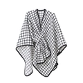Chal de punto para mujer con cuadros blancos y negros y elegante detalle de nudo - Blanco