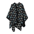 Überdimensionaler Schal im Southwest Aztec-Stil mit geometrischem Jacquard-Muster für Herbst - Mehrfarbiges Ethno-Geometrisches Muster