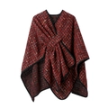 Eleganter rot-grüner Pailletten-Weihnachtsschal mit Tweed-Strickstruktur im Crossover-Stil - Einheitsgröße / Weihnachtsrot