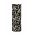 Classic leopard print scarf with brown stitched edges and soft fabric texture - Leopard Beige