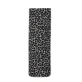 Classic rectangular leopard print scarf in gray and black with high-quality edge finishing - Leopard Print Black
