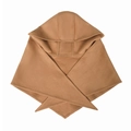 Detalle de bufanda con capucha camel con costuras finas y tejido de mezcla de lana - Talla única / Camel