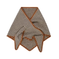 Écharpe triangle classique pour femme à motif pied-de-poule avec bordure marron - Marron