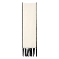 Sciarpa beige double-face in lana con cuciture nere a contrasto e lunghe nappe sfrangiate - Bianco Crema e Nero