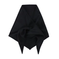 Solid black triangle knit scarf wrap for autumn and winter with soft fabric texture - Black