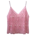 Canotta rosa con paillettes, perle e ricami eleganti per donne alla moda - Taglia unica / Rosa