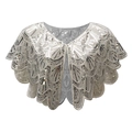 Vintage Abendcape für Damen mit silbernen Pailletten und eleganten Wellenkanten - Silber