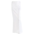 Elegante gonna lunga in raso bianco a vita alta con vestibilità aderente moda - Taglia S / Bianco