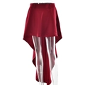 Eleganter weinroter Satinrock mit Vokuhila-Saum und seidigem, asymmetrischem Design - S / Rot