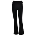 Pantalones de campana negros para mujer de talle alto en tejido elástico con cintura - S / Negro