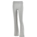 Mallas acampanadas grises de talle alto con textura suave para yoga y fitness - S / Gris claro