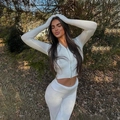 White ribbed knit two-piece set featuring slim-fit zip-up top and high-waist wide-leg pants - S / Top And Bottom / White