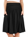 Eleganter schwarzer Plisseerock mit hoher Taille und praktischen Seitentaschen für Damen - XS / Schwarz