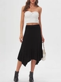 Schwarzer High-Waist-Bodycon-Rock mit unregelmäßigem Fischschwanzsaum für Damen - XL / Schwarz