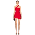 Vestido mini bandage rojo de un solo hombro con escote irregular y corte ajustado - XS / Rojo