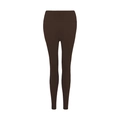 Detalle de mallas de yoga marrón oscuro sin costuras de talle alto con compresión - S / Inferior (Leggings) / Marrón Oscuro