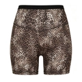 Detailansicht der Yoga-Shorts mit Leopardenmuster und breitem, elastischem Bund für Fitness - S / Unterteile / Leopardenprint