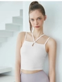 Débardeur de yoga blanc avec bretelles croisées et détail ajouré en tissu extensible - S / Blanc