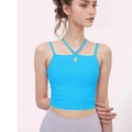 Débardeur de yoga bleu vif avec bretelles croisées et maintien sport fitness - S / Bleu