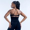 Ensemble de yoga noir pour femme avec soutien-gorge dos croisé et legging taille haute - XS / Noir