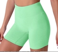 High-waist seamless mint green yoga shorts for women with tummy control fit - S / Bottoms / Light Green