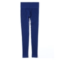 Dettaglio di leggings a costine senza cuciture blu scuro a vita alta e trama elastica - Taglia S / Pantaloni e gonne / Blu navy
