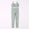 Set yoga senza cuciture verde chiaro da donna con motivo tigre e leggings a vita alta - S / verde chiaro