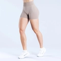 Seamless high-waisted scrunch butt fitness shorts in a deep taupe neutral shade - XS / Bottoms / Porcelain Pink