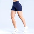 Dark blue high-waisted seamless scrunch butt yoga shorts for gym and fitness - XS / Bottoms / Dark Navy Blue