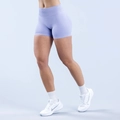 Seamless light purple high-waisted gym shorts with ribbed texture for fitness yoga - XS / Bottoms / Lilac Purple