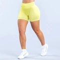 Light yellow seamless high-waisted yoga shorts for women with ribbed waistband and compression - XS / Bottoms / Light Yellow