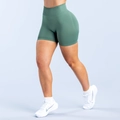 Sage green seamless high waist fitness yoga shorts with scrunch butt lifting design - XS / Bottoms / Pistachio Green