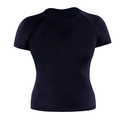 Navy blue high-stretch seamless gym t-shirt with raglan sleeves and compression fit - XS / Black